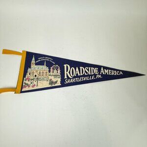 Roadside America Shartlesville PA Felt Pennant 27" Vintage Souvenir Memorabilia